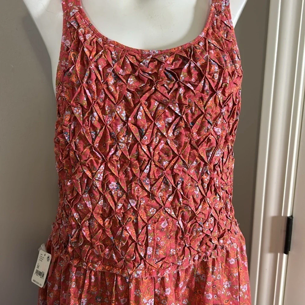 Free People Petunia Mini Dress Poppy Red backless ditsy floral print sz M NEW